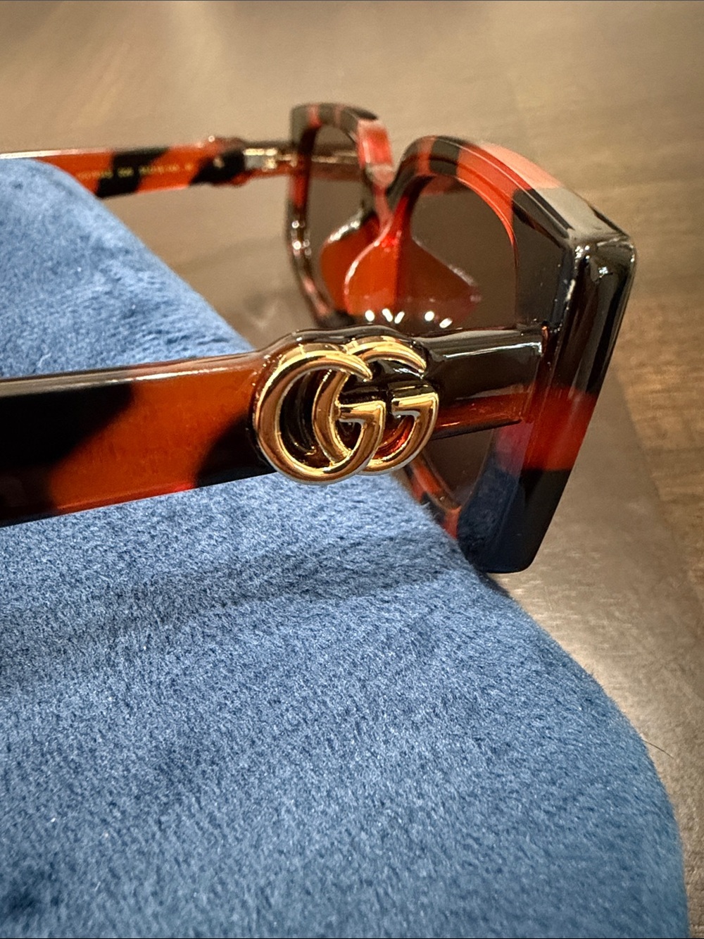 Gucci GG1534S Tortoise Sunglasses Gold Double G Logo 006 - Picture 8 of 9